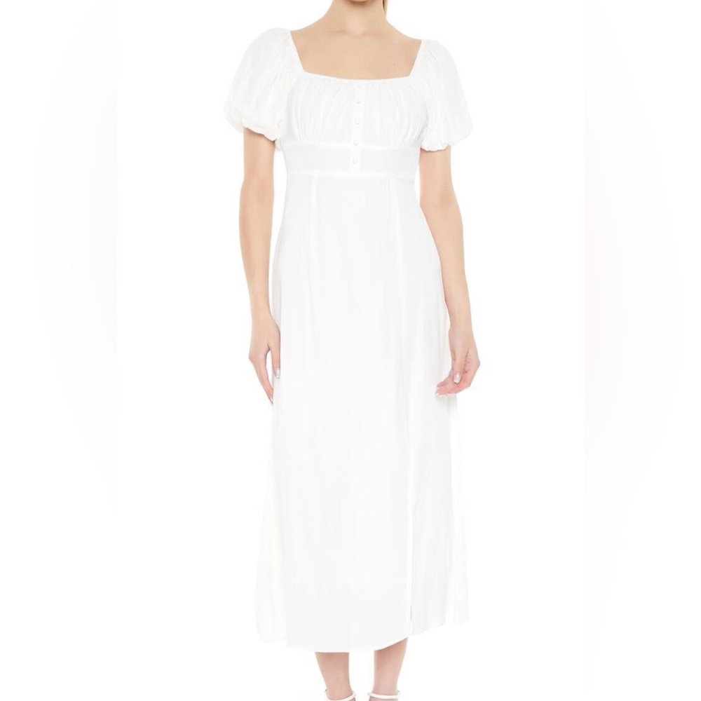OFF THE SHOULDER MIDI IVORY DRESS